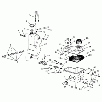 OIL TANK / AIR BOX 500 EFI SKS 0962574, 500 EFI RMK 0962974, and EUROPEAN 5 (4931983198C005)