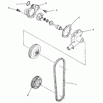 WATER PUMP 500 EFI SKS 0962574, 500 EFI RMK 0962974, and EUROPEAN 500 EFI S (4931983198C010)