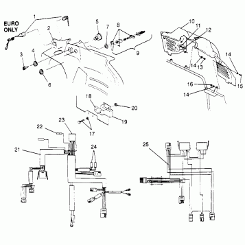 CONSOLE and WIRE HARNESS 600 XCR SP 0965677 and EUROPEAN 600 XCR SP E965677 (4932063206A011)