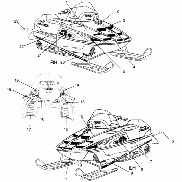 DECALS 600 XCR SP 0965677 and EUROPEAN 600 XCR SP E965677 (4932063206A014)