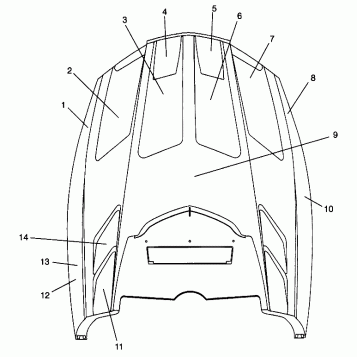 HOOD - FOAM/FOIL 600 XCR SP 0965677 and EUROPEAN 600 XCR SP E965677 (4932063206B002)
