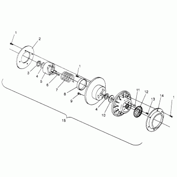 DRIVEN CLUTCH 600 XCR SP 0965677 and EUROPEAN 600 XCR SP E965677 (4932063206C002)