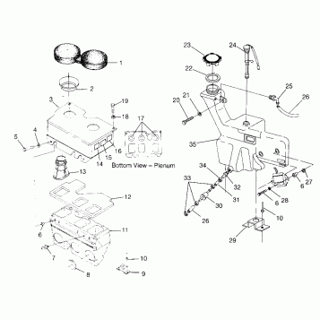 OIL TANK / AIR BOX ASSEMBLY 600 XCR SP 0965677 and EUROPEAN 600 XCR SP E965 (4932063206C006)