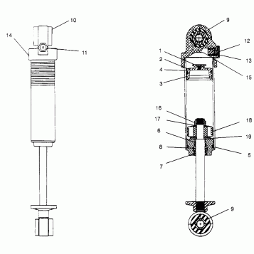 FOX SHOCK - GAS, MIDDLE 600 XCR SP 0965677 and EUROPEAN 600 XCR SP E965677 (4932063206C009)