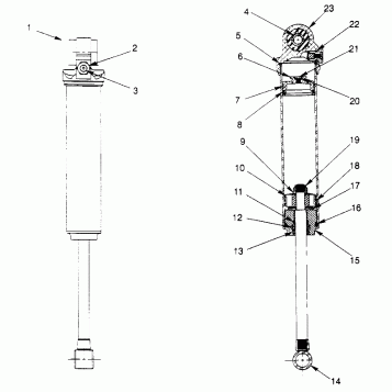 FOX SHOCK - GAS, REAR 600 XCR SP 0965677 and EUROPEAN 600 XCR SP E965677 (4932063206C010)