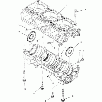 CRANKCASE 600 XCR SP 0965677 and EUROPEAN 600 XCR SP E965677 (4932063206C011)