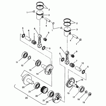 PISTON and CRANKSHAFT 440 XCR 0961660 (4932113211C012)