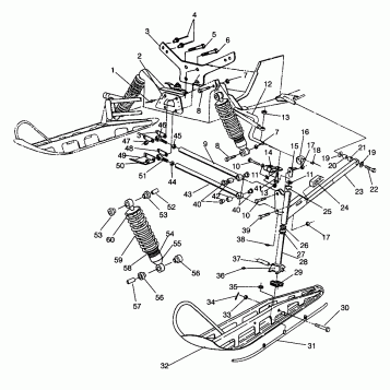 FRONT SUSPENSION and SKI 600 XCR 0961676 and EUROPEAN 600 XCR E961676 (4932123212B001)