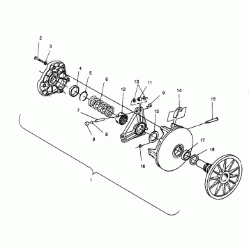 DRIVE CLUTCH 600 XCR 0961676 and EUROPEAN 600 XCR E961676 (4932123212B013)