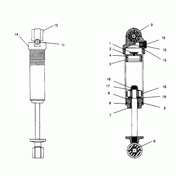 FOX SHOCK - GAS, MIDDLE 600 XCR 0961676 and EUROPEAN 600 XCR E961676 (4932123212C005)
