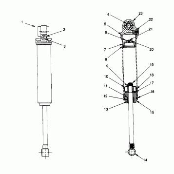 FOX SHOCK - GAS, REAR 600 XCR 0961676 and EUROPEAN 600 XCR E961676 (4932123212C006)