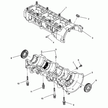 CRANKCASE 600 XCR 0961676 and EUROPEAN 600 XCR E961676 (4932123212C007)