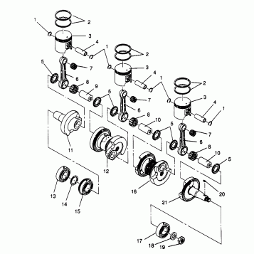 PISTON and CRANKSHAFT 600 XCR 0961676 and EUROPEAN 600 XCR E961676 (4932123212C009)