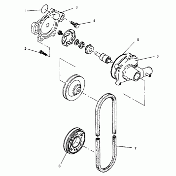 WATER PUMP 600 XCR 0961676 and EUROPEAN 600 XCR E961676 (4932123212C010)
