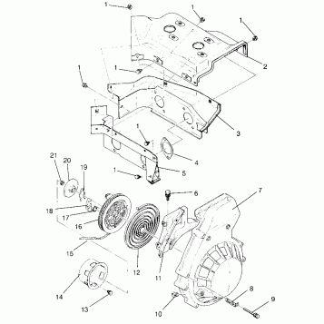 BLOWER HOUSING and RECOIL STARTER SUPER SPORT 0960743 (4932183218C011)