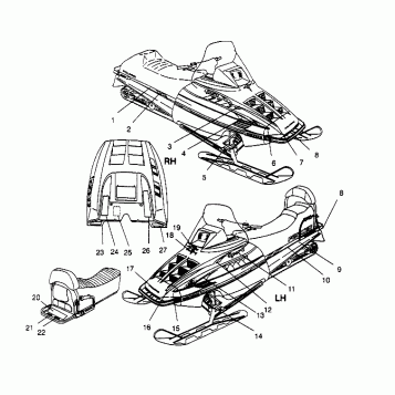 DECALS SPORT 0960443, SPORT TOURING 0960243 and EUROPEAN SPORT TOURING E960 (4932223222A014)