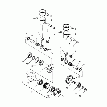 PISTON and CRANKSHAFT SPORT 0960443, SPORT TOURING 0960243  and EUROPEAN SP (4932223222C013)