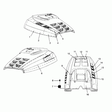 HOOD - FOAM/FOIL TRAN SPORT 0960143 and  EURO TRAN SPORT E960143 (4932273227A014)