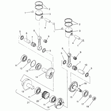 PISTON and CRANKSHAFT TRAN SPORT 0960143 and EURO TRAN SPORT E960143 (4932273227C007)
