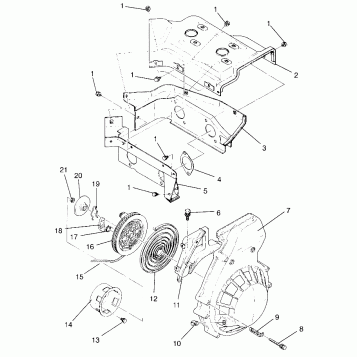 BLOWER HOUSING and RECOIL STARTER TRAN SPORT 0960143 and EURO TRAN SPORT E9 (4932273227C012)