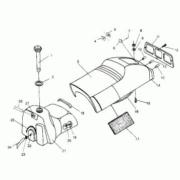 SEAT and GAS TANK ASSEMBLY - X951660 (4932833283A007)