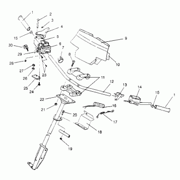 STEERING - HANDLEBAR ASSEMBLY  440 XCR SP X951660 (4932833283B004)