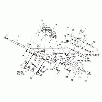 FRONT TORQUE ARM ASSEMBLY  440 XCR SP X951660 (4932833283B013)