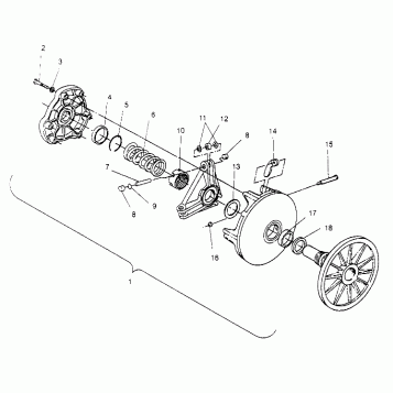DRIVE CLUTCH ASSEMBLY  440 XCR SP X951660 (4932833283C001)