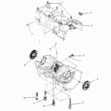 CRANKCASE ASSEMBLY  440 XCR SP X951660 (4932833283C009)