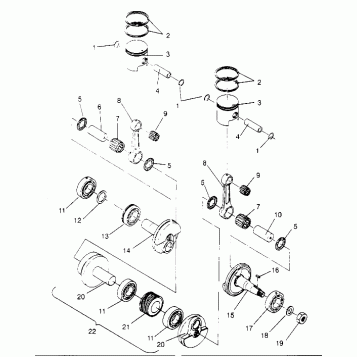 PISTON and CRANKSHAFT  440 XCR SP X951660 (4932833283C012)