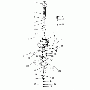 CARBURETOR ASSEMBLY  440 XCR SP X951660 (4932833283C013)