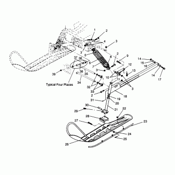 FRONT SUSPENSION and SKI LITE GT 0963133 and EUROPEAN LITE GT E963133 (4933083308B001)