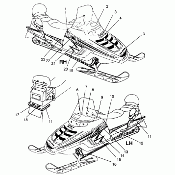 HOOD - DECALS CLASSIC TOURING 0963365 and EUROPEAN CLASSIC TOURING E963365 (4933623362B001)