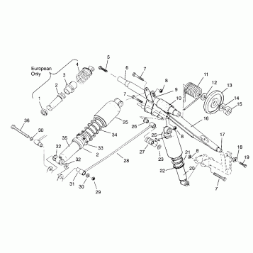 REAR TORQUE ARM CLASSIC TOURING 0963365 and EUROPEAN CLASSIC TOURING E96336 (4933623362B014)