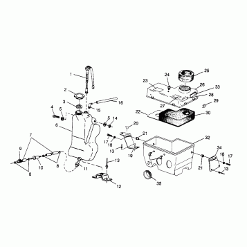 OIL TANK / AIR BOX ASSEMBLY CLASSIC TOURING 0963365 and EUROPEAN CLASSIC TO (4933623362C005)