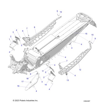 CHASSIS, CLUTCH GUARD, FOOTRESTS, and RUNNINGBOARDS - S24TDP8RS (C602497)