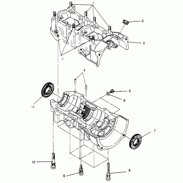 CRANKCASE ASSEMBLY 500 EFI 0963774 and EUROPEAN 500 EFI E963774 (4936183618C007)