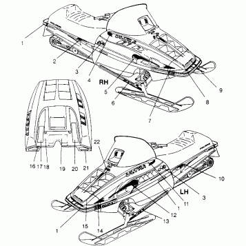 HOOD - DECALS ULTRA SP 0960678 and EUROPEAN ULTRA SP E960678 (4937083708A013)