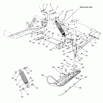 FRONT SUSPENSION and SKI ULTRA SP 0960678 and EUROPEAN ULTRA SP E960678 (4937083708B001)