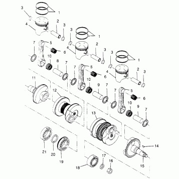 PISTON and CRANKSHAFT ULTRA SP 0960678 and EUROPEAN ULTRA SP E960678 (4937083708C012)