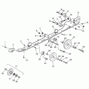 RAIL MOUNTING (SUSPENSION) SUPER SPORT 0970761 (4937643764B009)