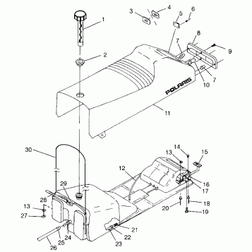 SEAT and GAS TANK XLT 0970756, XLT SKS 0970556, and XLT RMK 0970956 (4937693769A007)