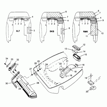 NOSEPAN XLT 0970756, XLT SKS 0970556,  and XLT RMK 0970956 (4937693769A008)