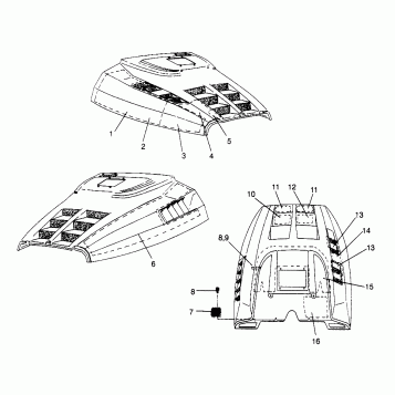 HOOD - FOAM/FOIL XLT 0970756, XLT SKS 0970556,  and XLT RMK 0970956 (4937693769A013)