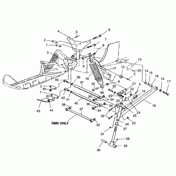 FRONT SUSPENSION and SKI XLT 0970756, XLT SKS 0970556 and XLT RMK 0970956 (4937693769B002)