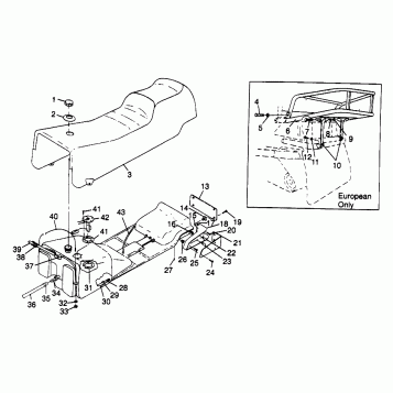 SEAT and GAS TANK XLT TOURING 0973357 and EUROPEAN XLT TOURING E973357 (4937723772A009)
