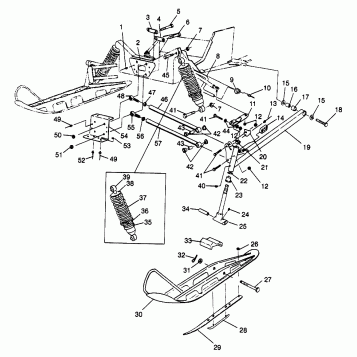 FRONT SUSPENSION  and SKI XLT TOURING 0973357 and EUROPEAN XLT TOURING E973 (4937723772B002)
