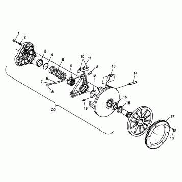 DRIVE CLUTCH XLT TOURING 0973357 and EUROPEAN XLT TOURING E973357 (4937723772C001)