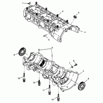 CRANKCASE XLT TOURING 0973357 and EUROPEAN XLT TOURING E973357 (4937723772C007)
