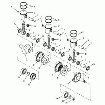 PISTON and CRANKSHAFT XLT TOURING  0973357 and EUROPEAN XLT TOURING  E97335 (4937723772C009)